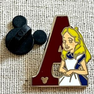Disney Pin Alice Wonderland Alphabet A Hidden Mickey Series